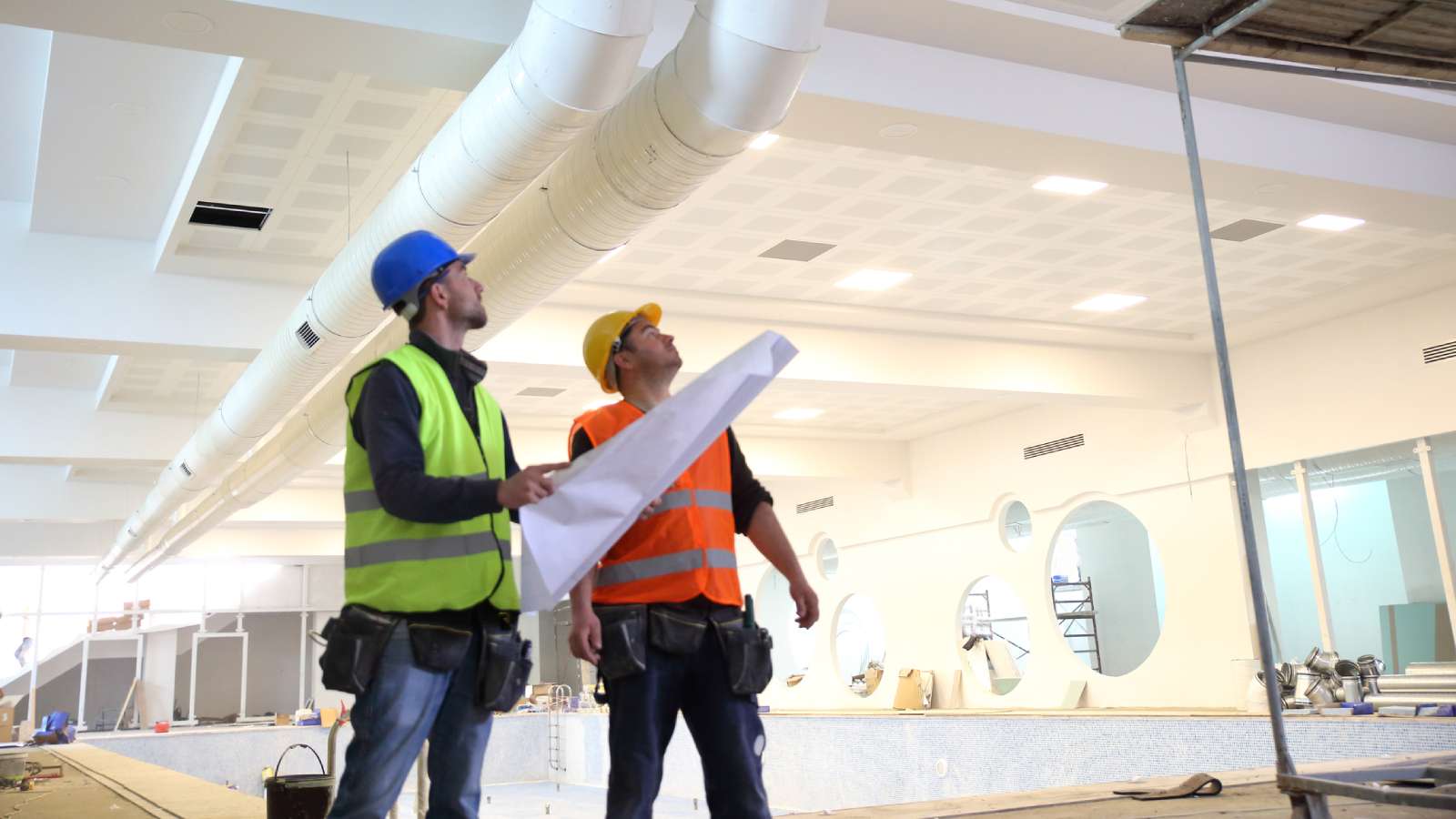 Inspector conducting quality assurance inspection on property